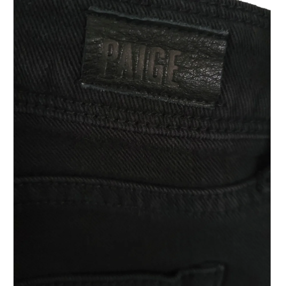 PAIGE Sierra High Waist Denim Overalls Vintage Black 24 ASO Olivia Palermo - Picture 13 of 16